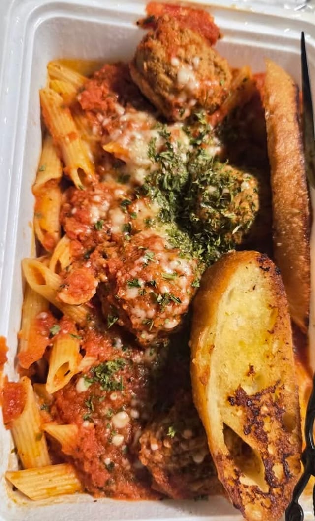 Penne Meatballs Pasta.