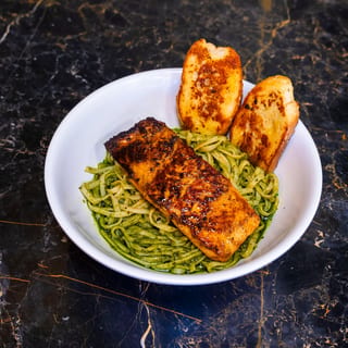Salmon Pesto Spaghetti
